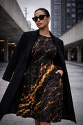 LIQUID GOLD - MIDI DRESS