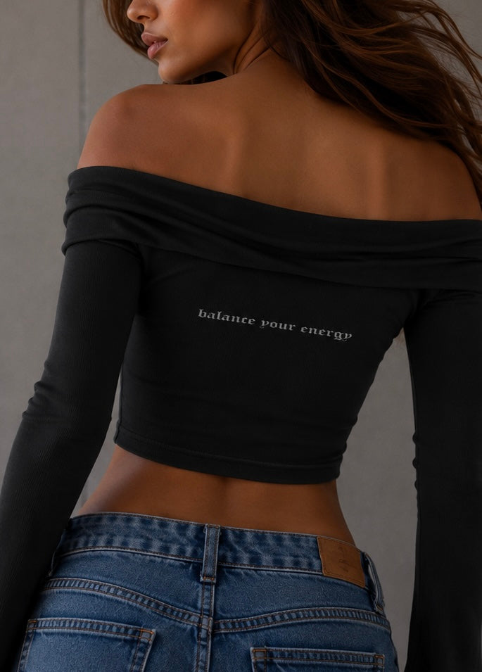 WHITE ROSE OFF - SHOULDER TOP