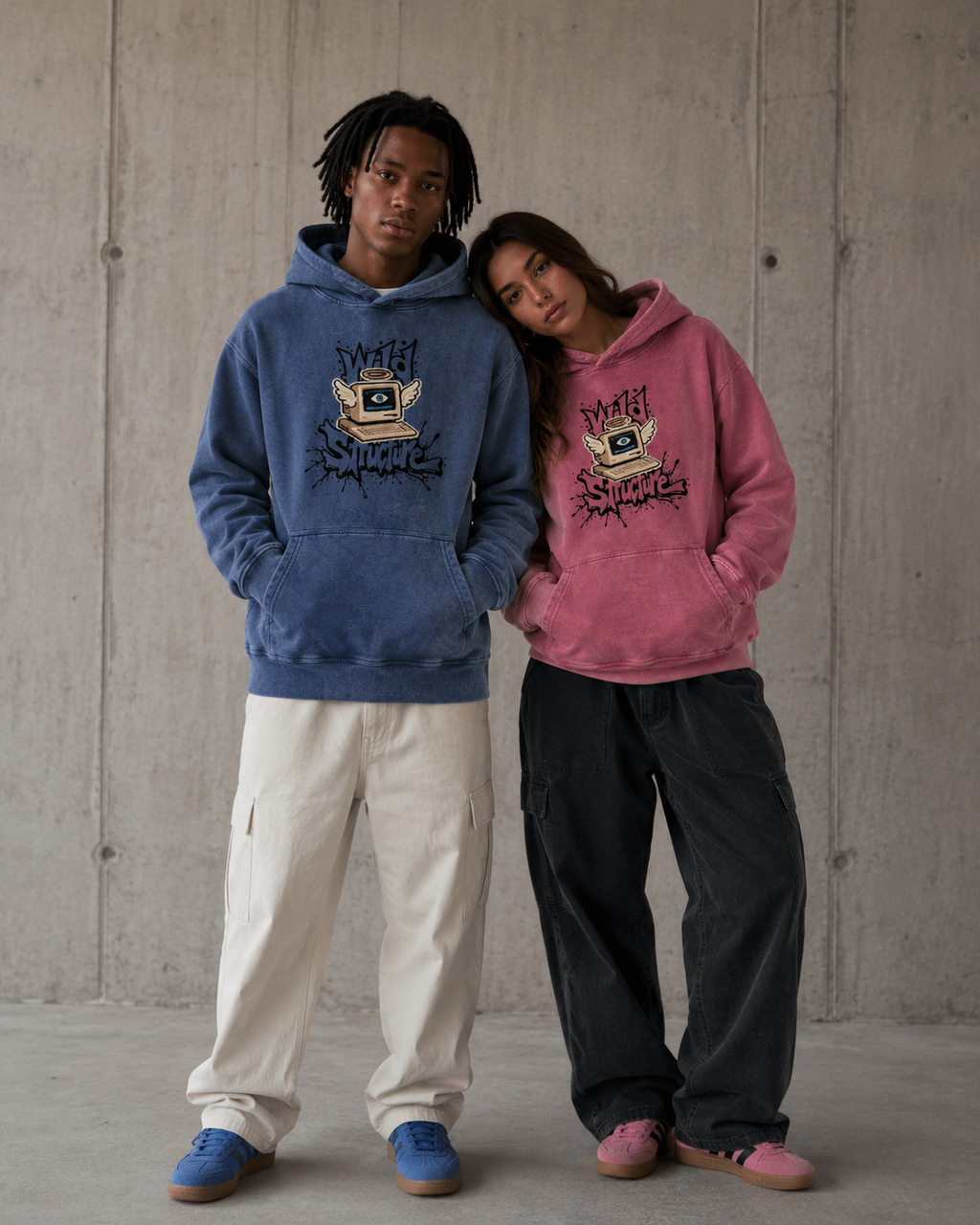 Snow Wash Loose-Fit Cotton Hoodie — Unisex