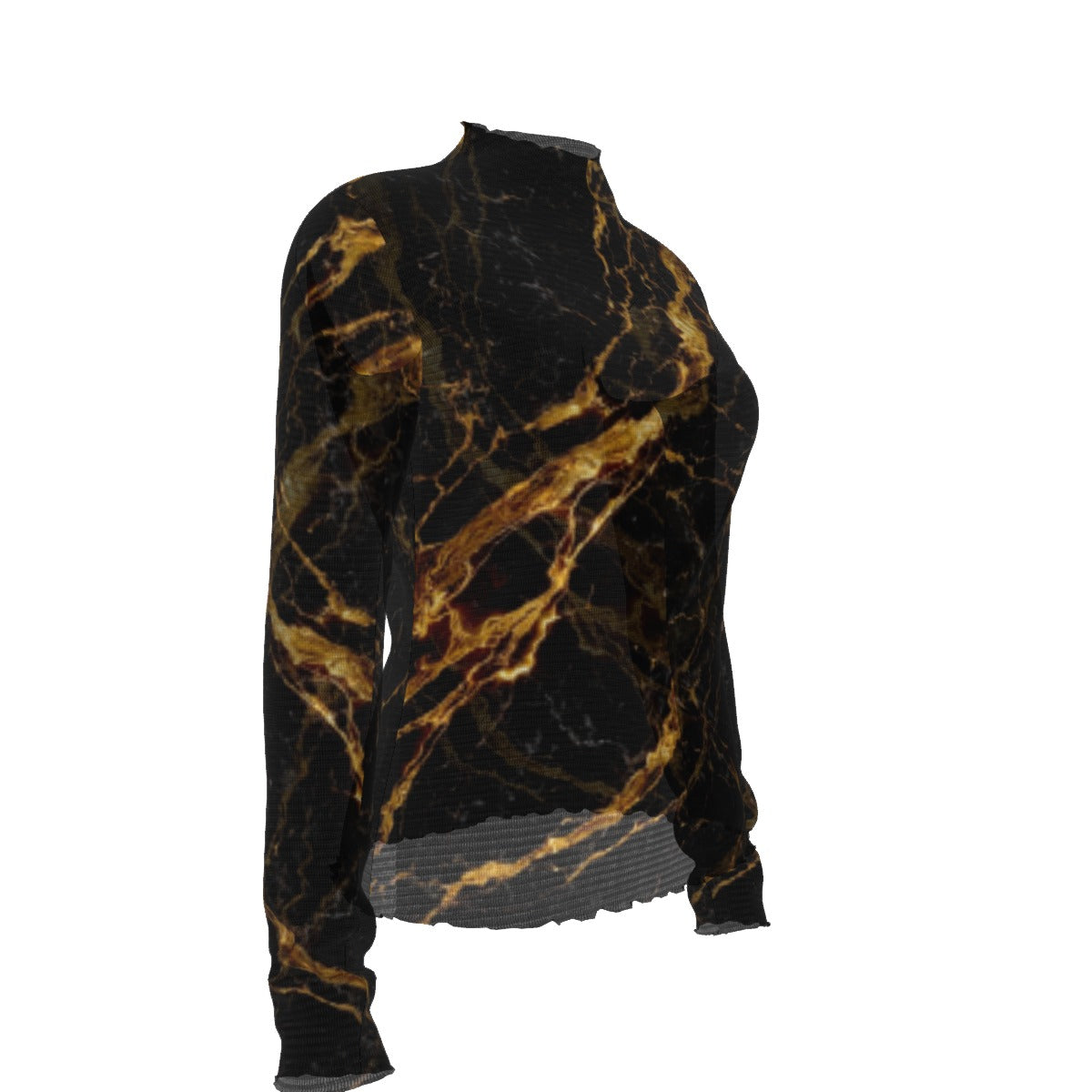 GOLD MARBLE MESH T-SHIRT