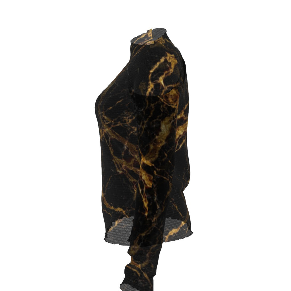 GOLD MARBLE MESH T-SHIRT