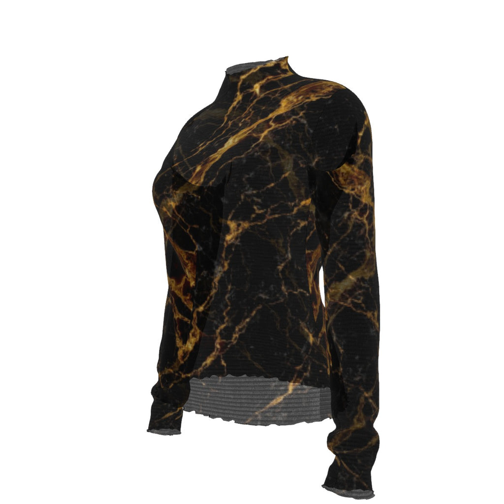 GOLD MARBLE MESH T-SHIRT