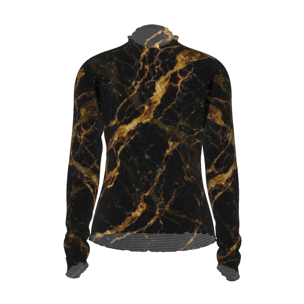 GOLD MARBLE MESH T-SHIRT