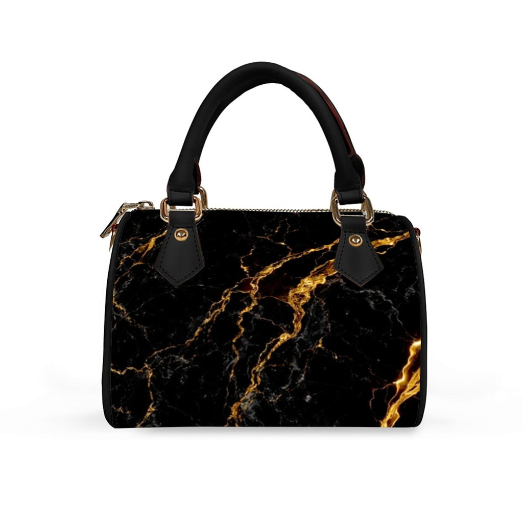 BARREL - SHAPED GOLD HANDBAG