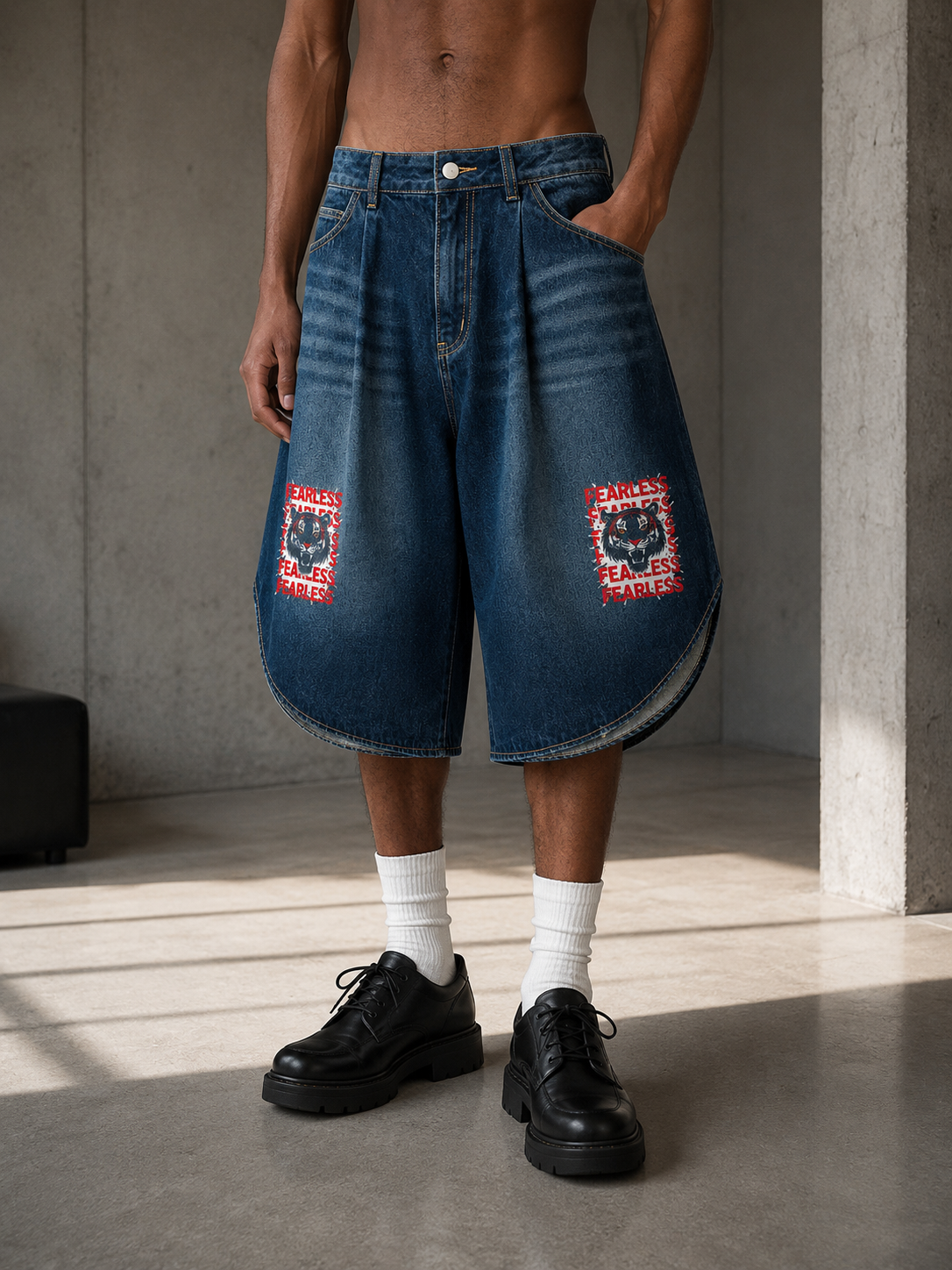 MAN WIDE LEG DENIM PANTS— fearless