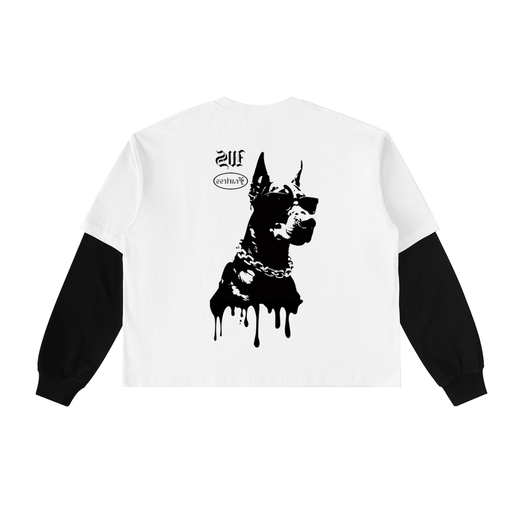 FEARLESS CONTRAST SLEEVE OVERSIZED T- SHIRT