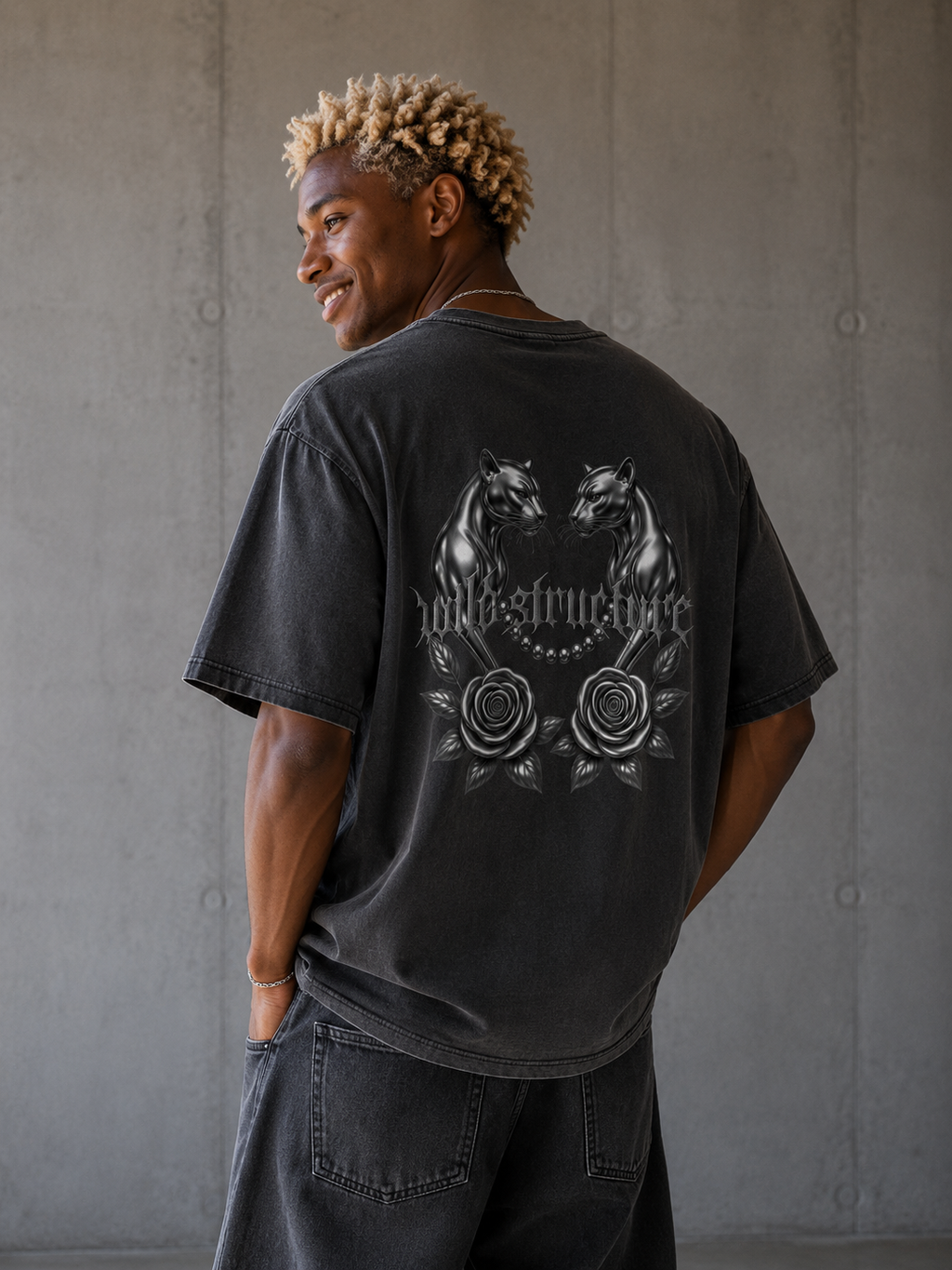 PANTHER ROSE WASHED TEE