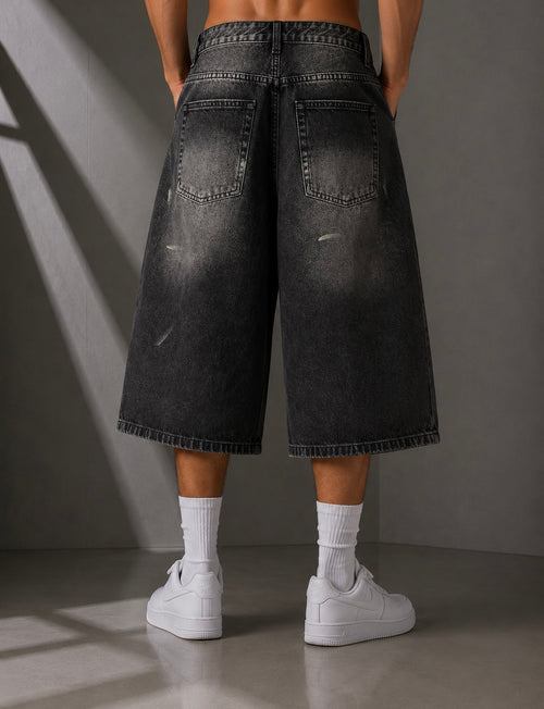 ALIEN VINTAGE WASH DENIM SHORTS