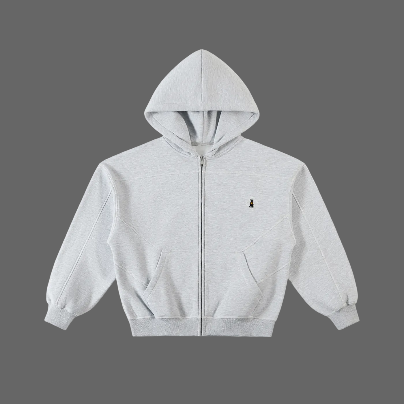 CONTRAST-STITCHED ZIP HOODIE
