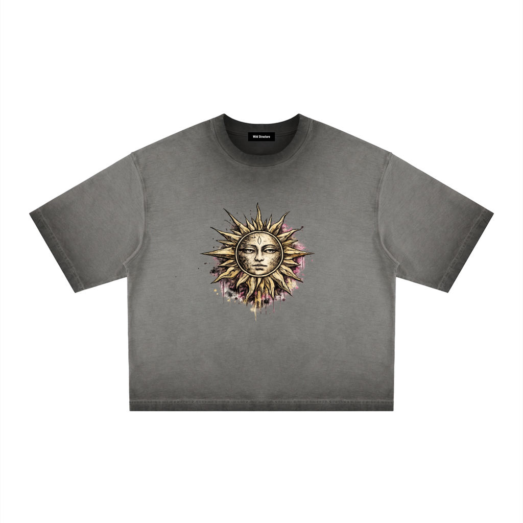 tshirt,unisex,sun,moon,print,streetwear,fitting