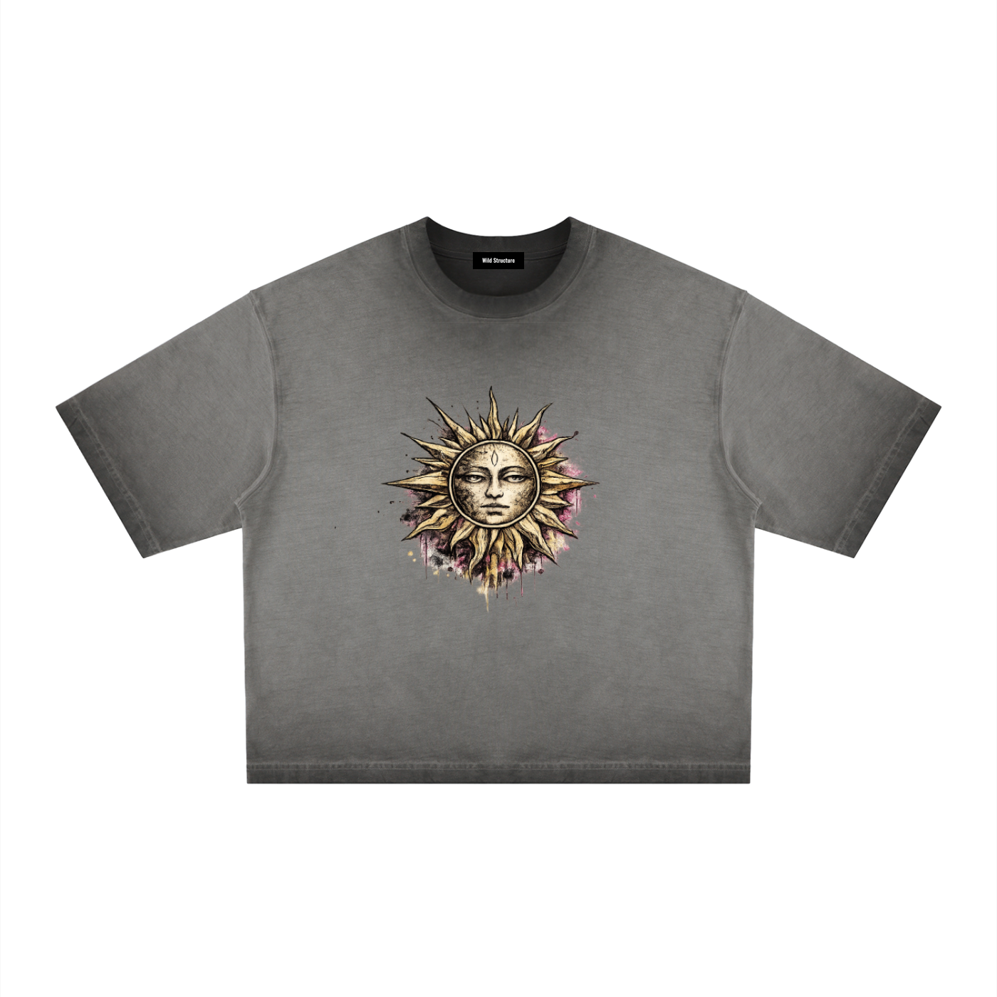 tshirt,unisex,sun,moon,print,streetwear,fitting
