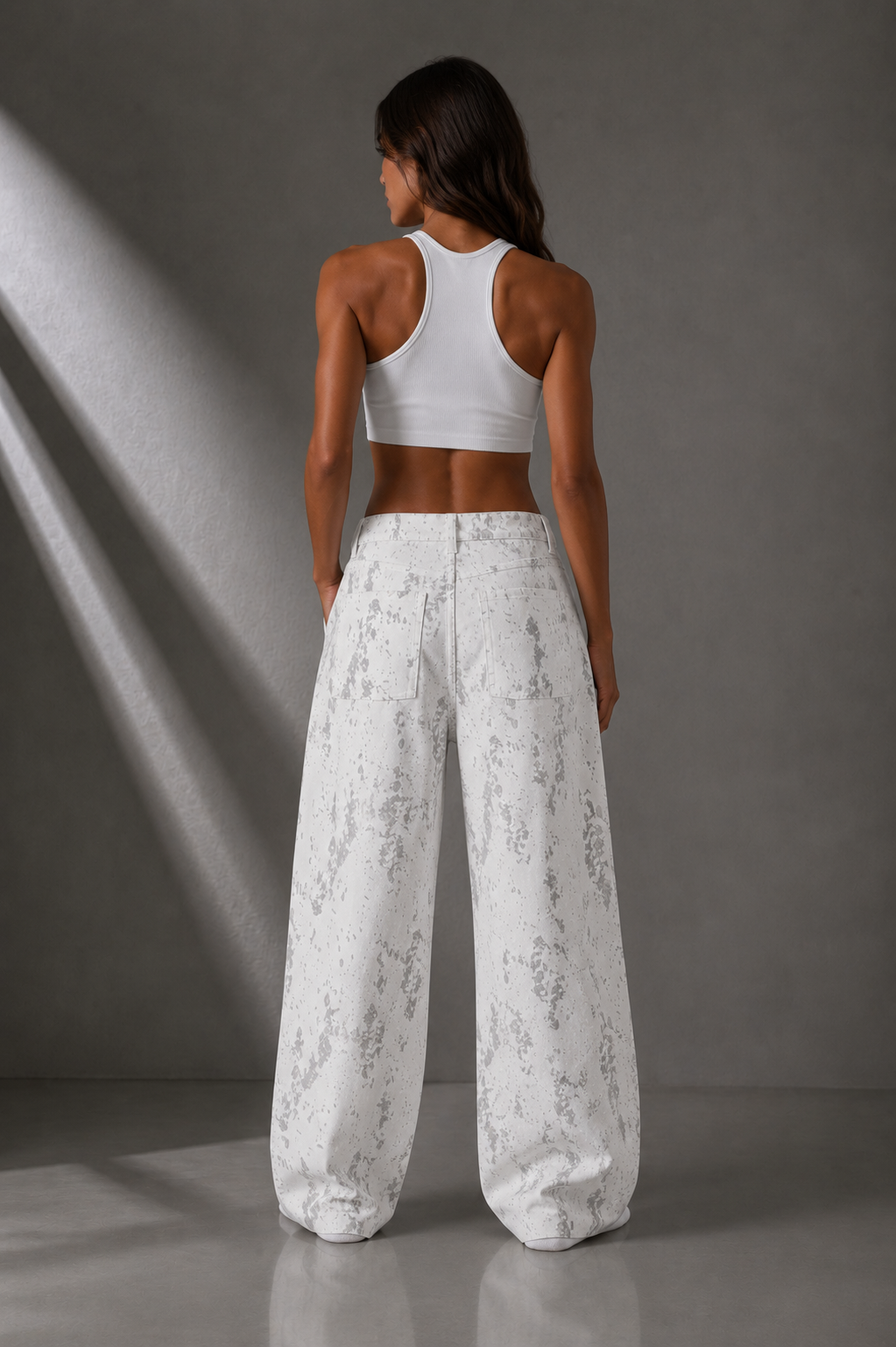 Wild Splatter Barrel Leg Jeans  — Women