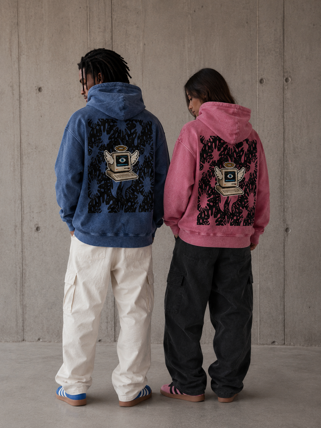 Snow Wash Loose-Fit Cotton Hoodie — Unisex