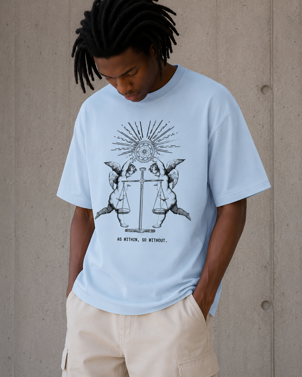 AWAKEN THE LIGHT - Oversized unisex cotton tee