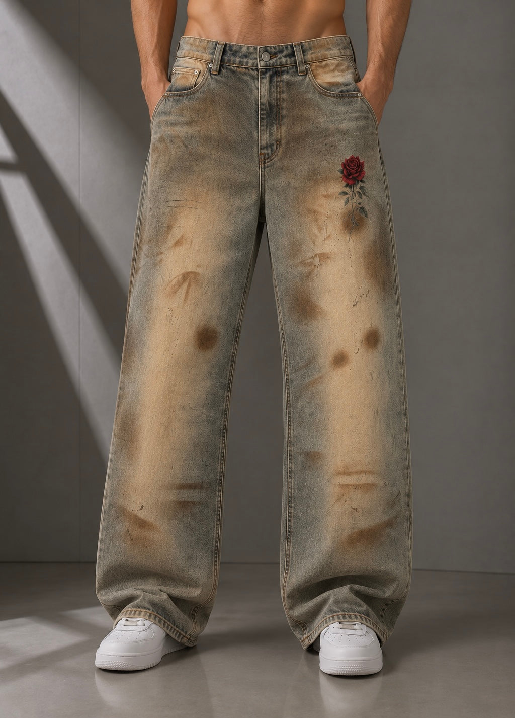 BARREL LEG DENIM JEANS