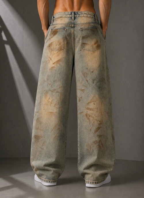 BARREL LEG DENIM JEANS
