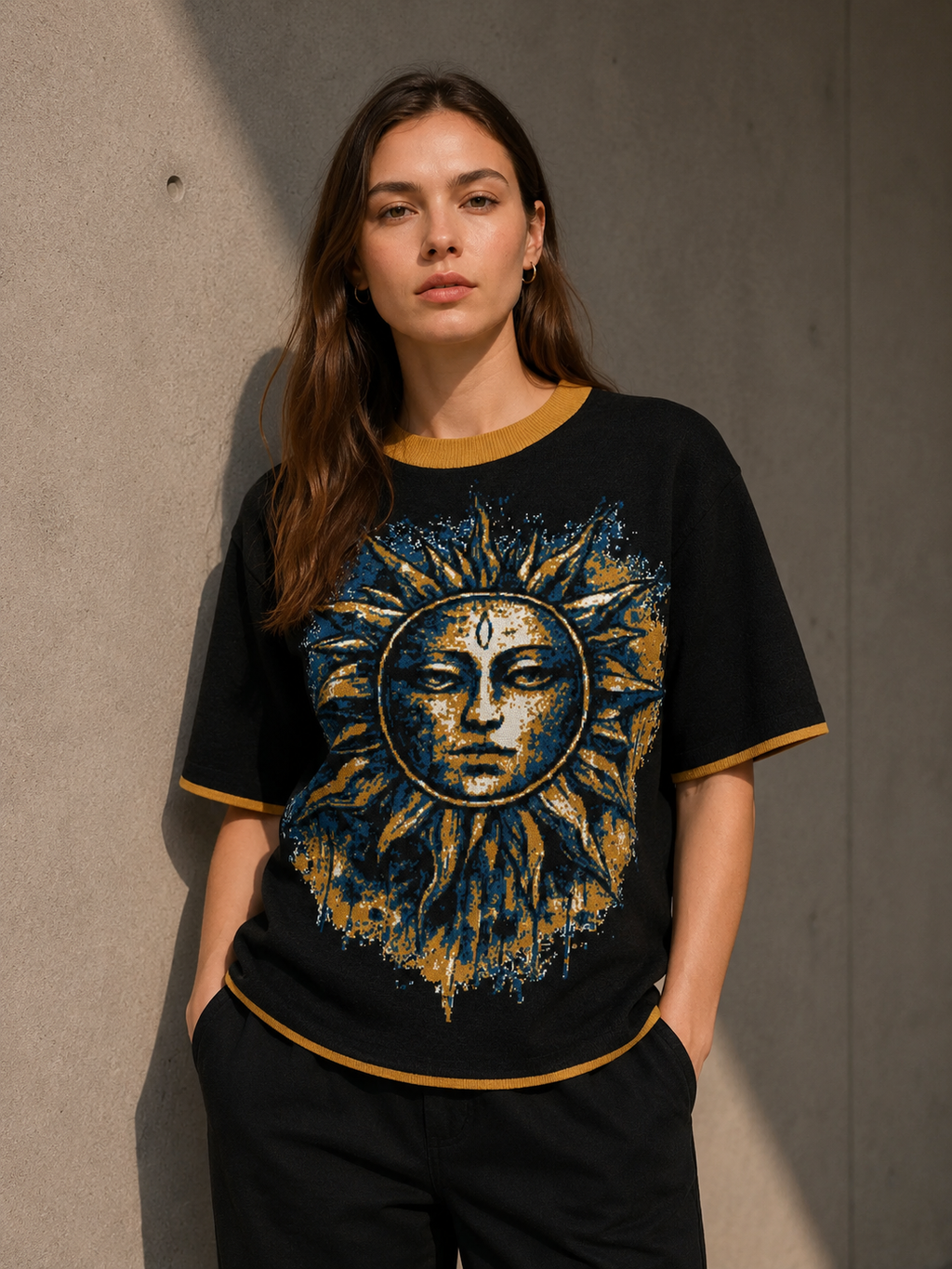 SUN&MOON - unisex knitted t-shirt