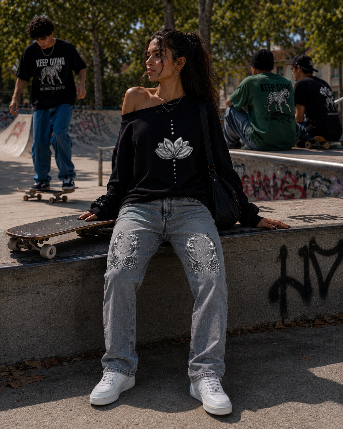 OFF -SHOULDER SWEATSHIRT