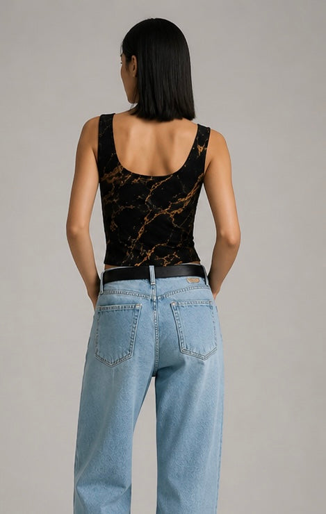 GOLD MARBLE CROP TOP