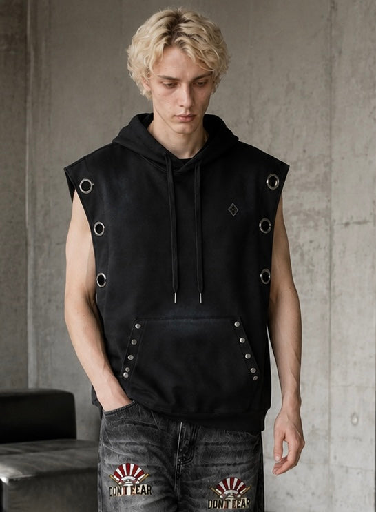 WILD SOUL SLEEVELESS HOODIE -Vintage Wash