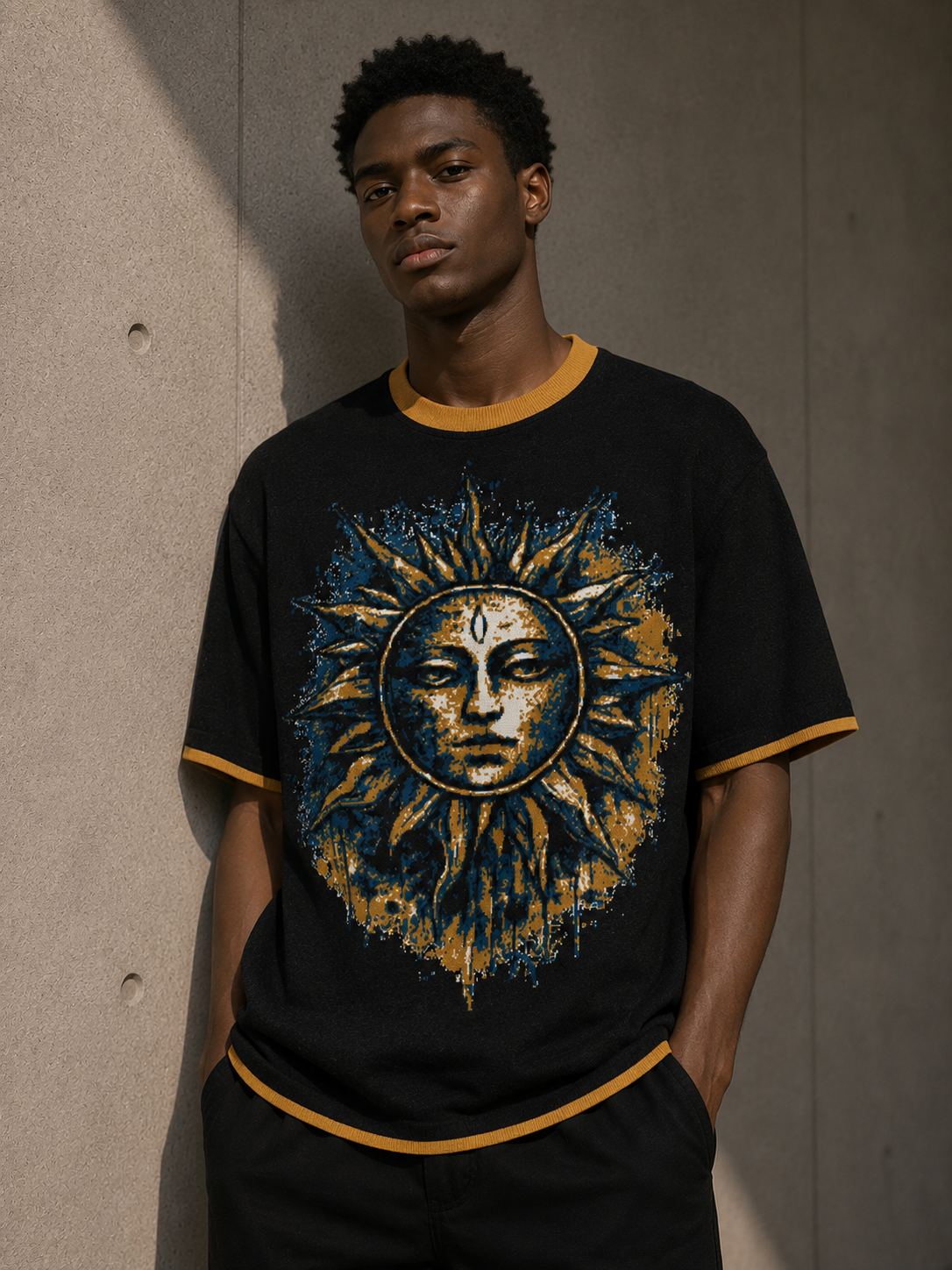 SUN&MOON - unisex knitted t-shirt