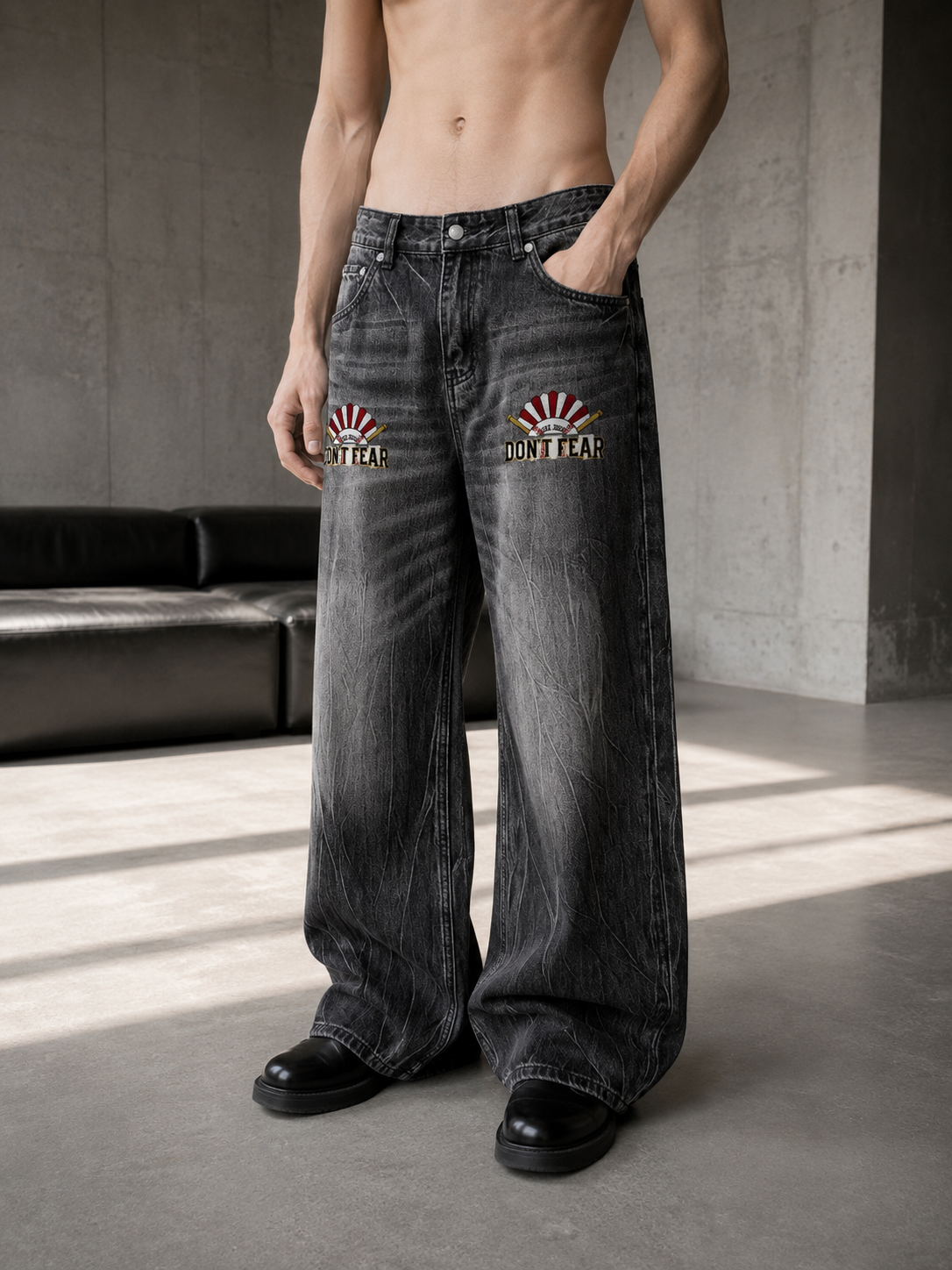 Vintage Wash Wide Leg Jeans – Wild Structure
