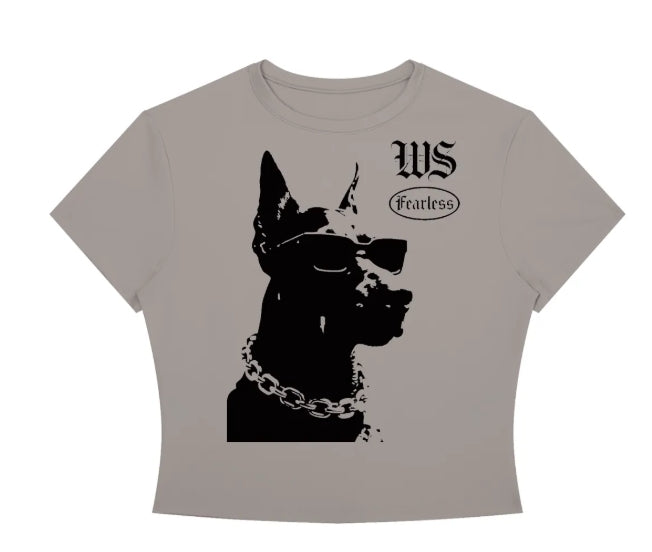 FEARLESS CREWNECK CROP TEE