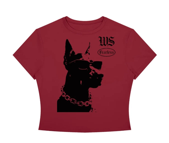 FEARLESS CREWNECK CROP TEE