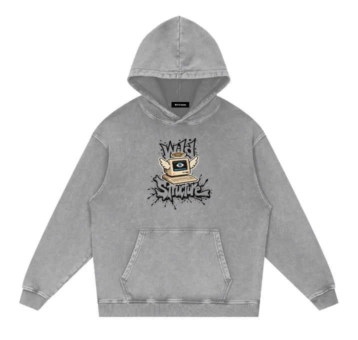 Snow Wash Loose-Fit Cotton Hoodie — Unisex
