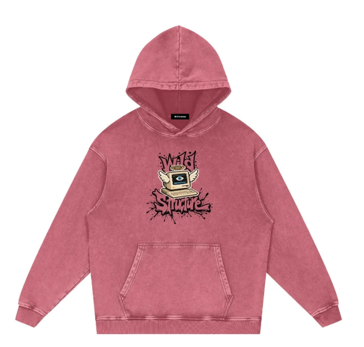 Snow Wash Loose-Fit Cotton Hoodie — Unisex