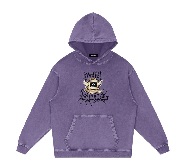 Snow Wash Loose-Fit Cotton Hoodie — Unisex