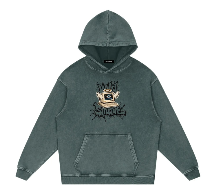 Snow Wash Loose-Fit Cotton Hoodie — Unisex