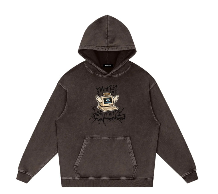 Snow Wash Loose-Fit Cotton Hoodie — Unisex