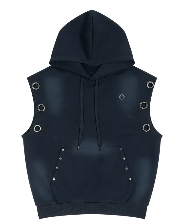 WILD SOUL SLEEVELESS HOODIE -Vintage Wash