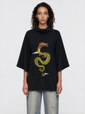 DRAGON — Batwing Turtleneck T-Shirt Dress