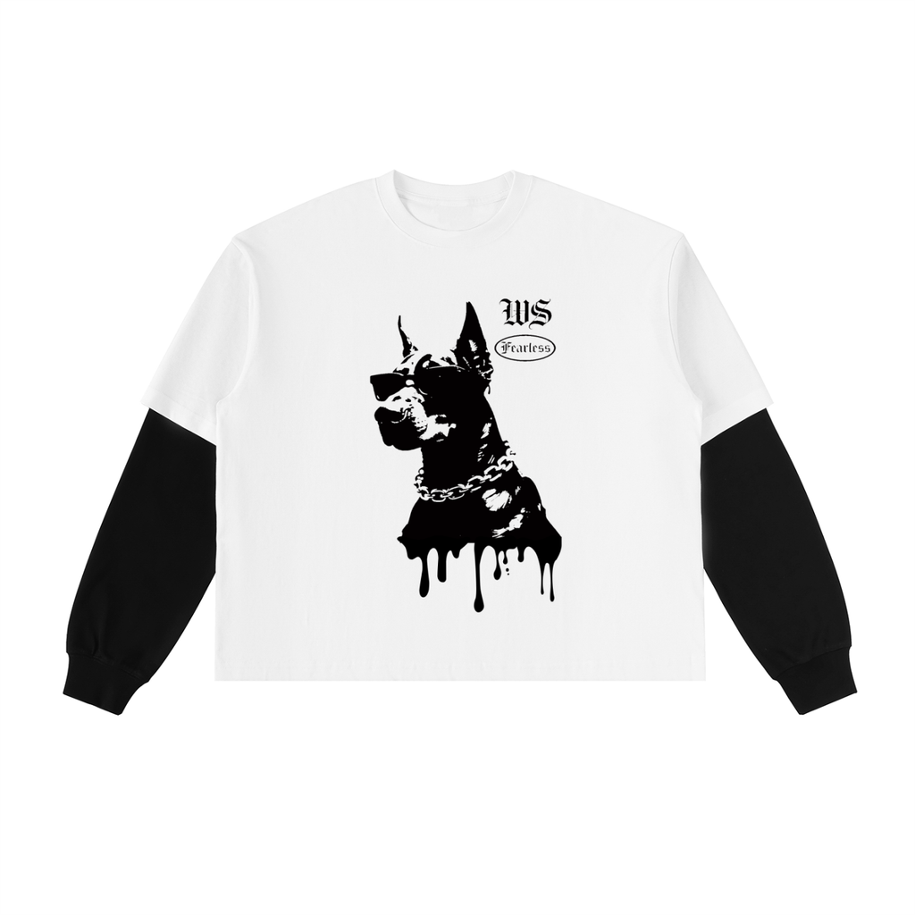 FEARLESS CONTRAST SLEEVE OVERSIZED T- SHIRT