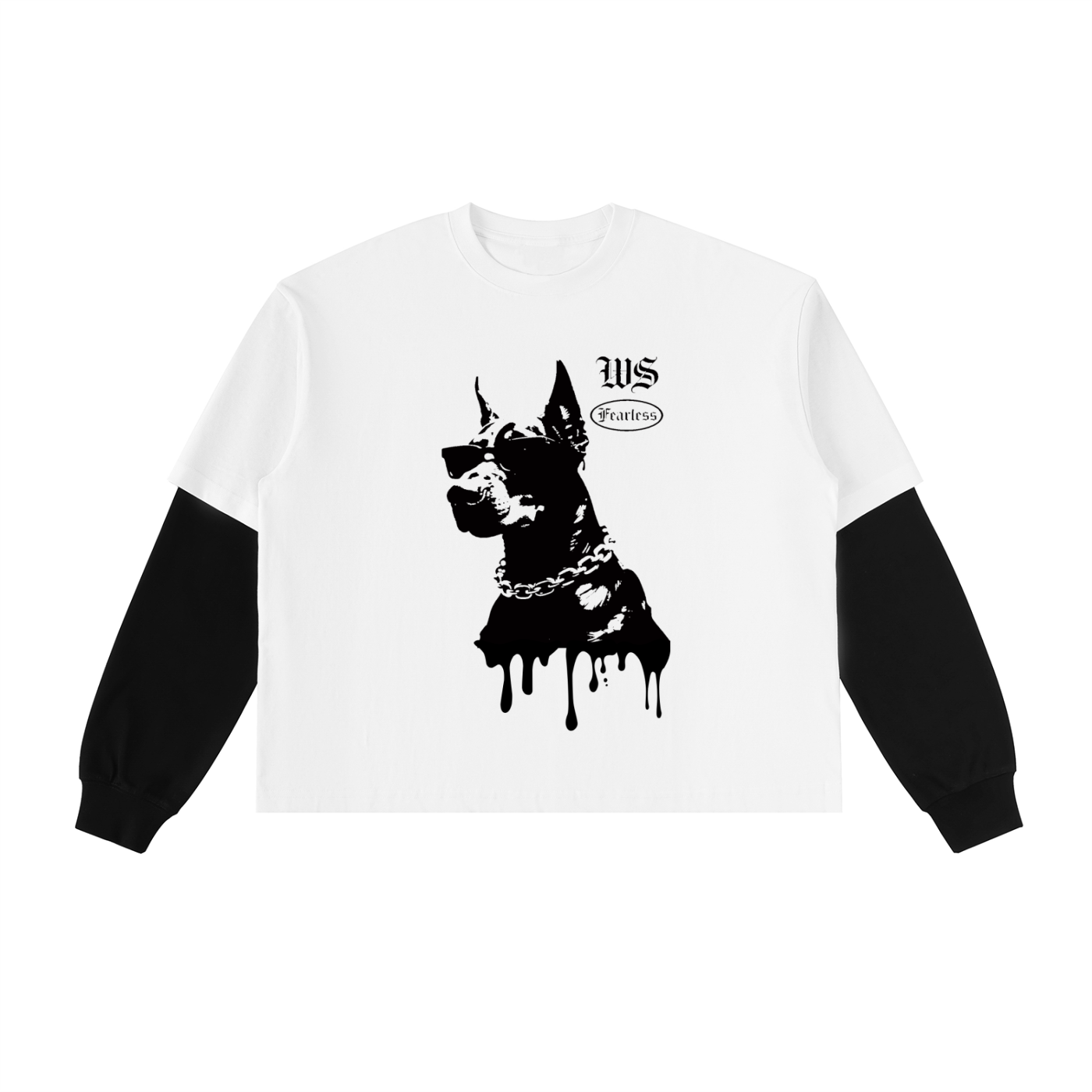 FEARLESS CONTRAST SLEEVE OVERSIZED T- SHIRT