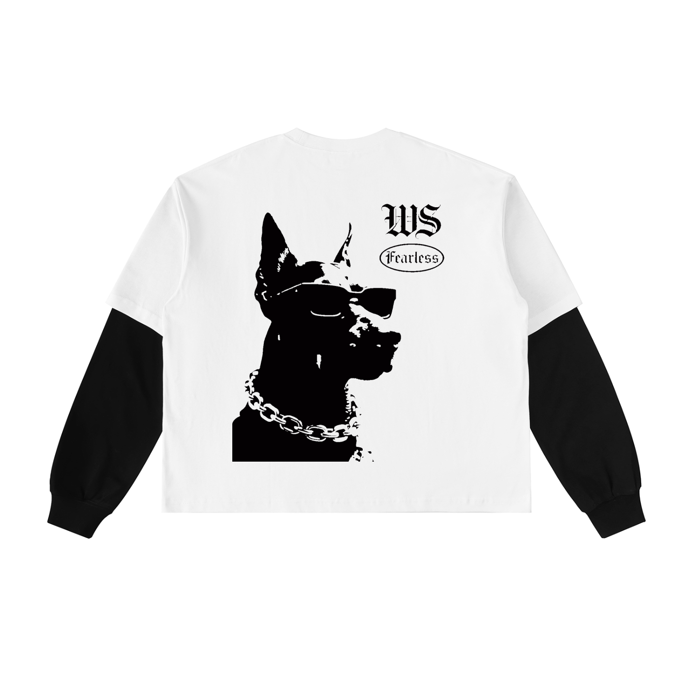 FEARLESS CONTRAST SLEEVE OVERSIZED T- SHIRT